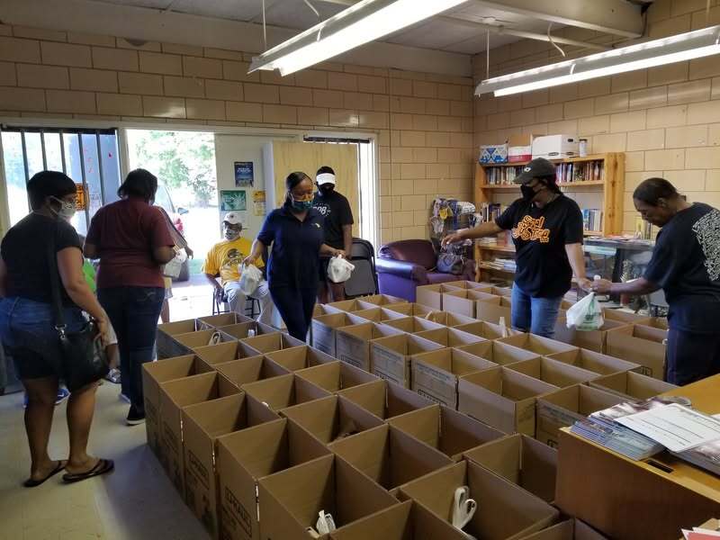 U-Haul supplied boxes for food drive at Friends of J L King - The J. L. King Center.