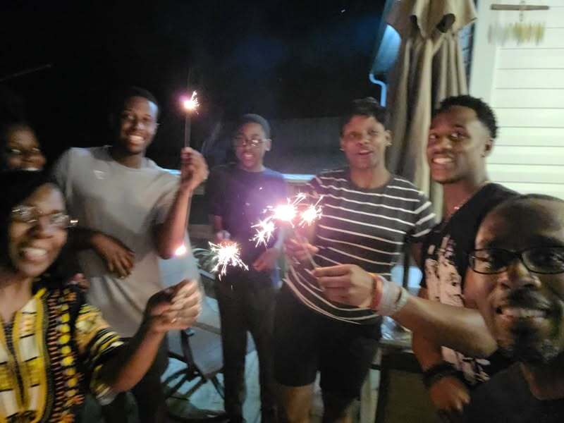 Family celebration of America's Independence Day on July 4th.