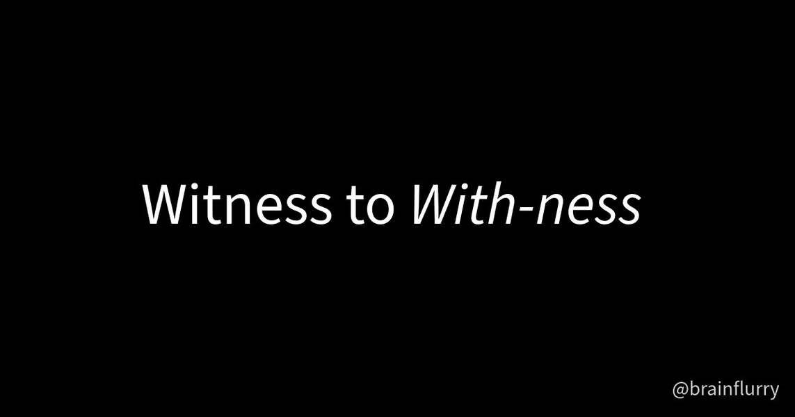 When we say witness, we should think with-ness. To witness is to attest to somethingâto give an…